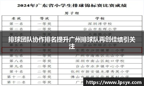 排球团队协作排名提升广州排球队再创佳绩引关注